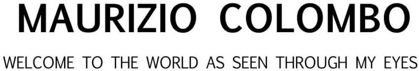 logo with artist name Maurizio Colombo and tag line "the world as seen through my eyes"